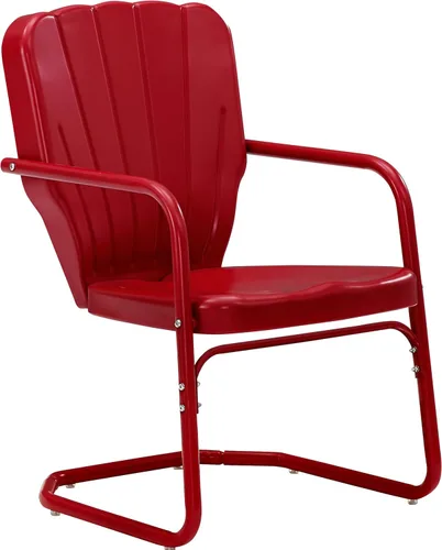 Miniatura 8 de Crosley Furniture Ridgeland - Juego de 2 sillas para exteriores, sillas de metal retro para comedor, porche, cubierta, azul marino