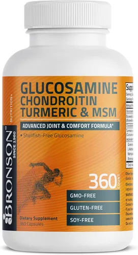 Miniatura 5 de Bronson Glucosamina Condroitina Cúrcuma y MSM Fórmula Avanzada para Articulaciones y Cartílago, Apoya Articulaciones Saludables, Movilidad