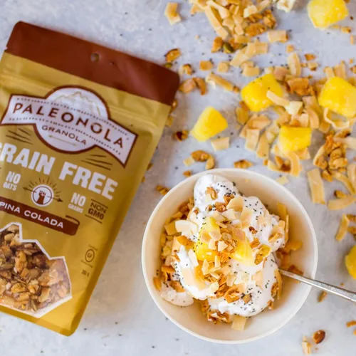 Miniatura 3 de Paleonola – Granola sin Granos Sabor Piña Colada – Sin OMG, Sin Granos, Sin Soja, Sin Gluten, Sin Lácteos – Snack Proteico Bajo en Carbohidratos