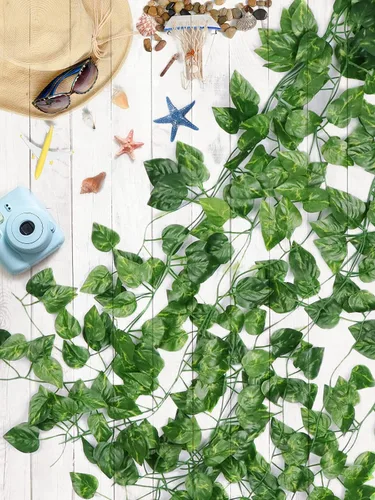 Miniatura 4 de Kalolary Guirnalda de hiedra artificial de 258 pies, 36 hebras, hojas, vides, plantas, plantas falsas para colgar para boda, lienzo de fondo, arco