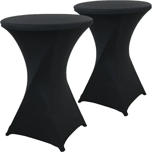Miniatura 20 de Paquete de 2 Fundas para Mesa de Cóctel de Spandex Champán de 32x43 Pulgadas, Mantel de Cóctel Redondo Elástico, Funda de Mesa Highboy Ajustada