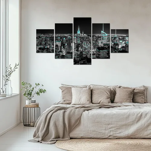 Miniatura 30 de Cawpom Arte de pared de Los Ángeles en blanco y negro, cuadro decorativo para pared, diseño de horizonte de Los Ángeles, póster de palmera, marco