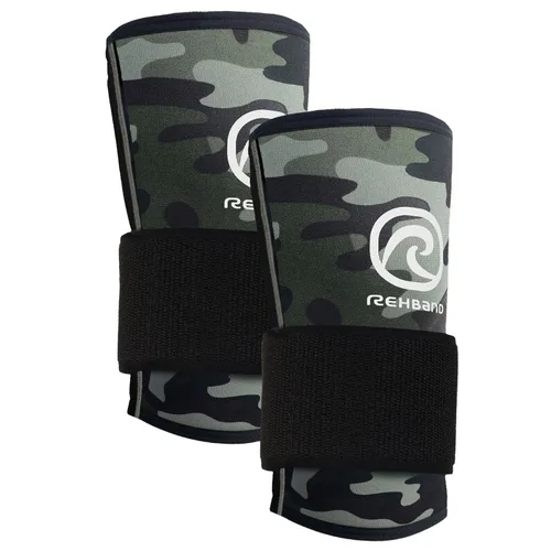 Rehband RX - Soporte de muñeca Power Max, funda de neopreno 3 en 1 + envoltura para entrenamiento de fuerza, protege durante el entrenamiento de Camo