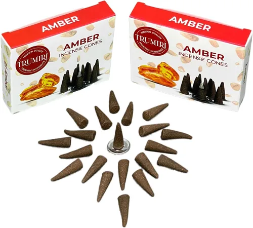 Miniatura 6 de TRUMIRI Incienso ámbar – Paquete de 20 conos (2 x 10) – Incienso de cono perfumado