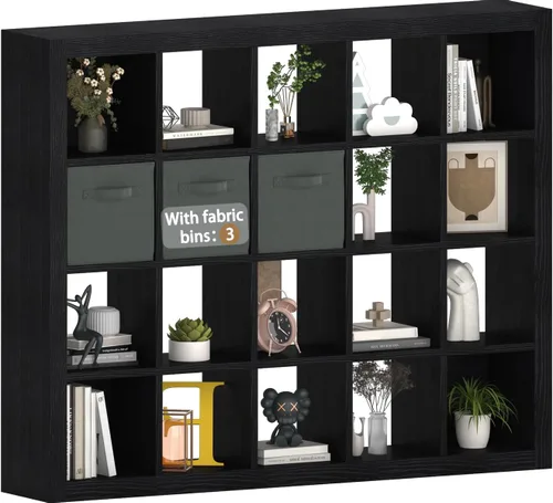 Miniatura 15 de furtble Estantería organizadora de almacenamiento de 8 cubos, moderna estantería abierta de madera, estante de exhibición multifuncional para sala