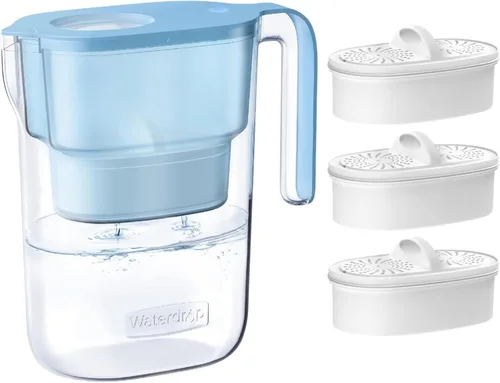 Miniatura 11 de Waterdrop Jarra de Filtro de Agua con 1 Filtro, 5X Veces Más Duración, Dura 200 Galones, para Refrigerador, Encimera y Regalo, Reduce PFOA/PFOS, Azur