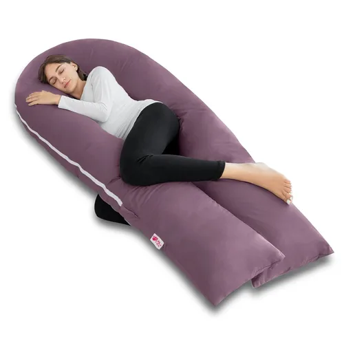 Miniatura 23 de Meiz - Almohada de embarazo, almohadas refrescantes de embarazo para dormir, almohada de embarazo de cuerpo completo con funda reversible de jersey