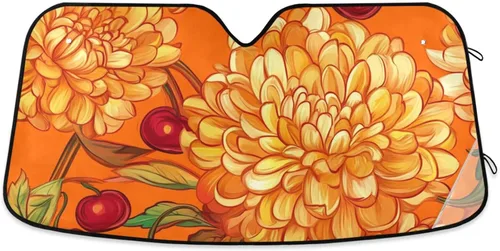 Miniatura 26 de Parasol para parabrisas con diseño de águila calva, diseño de amapola dorada para ventana delantera de automóvil, visera plegable de 55 x 27.6