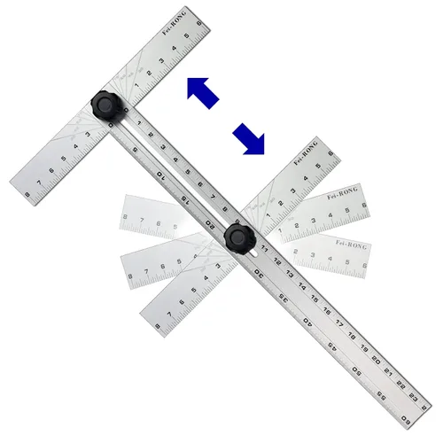 Miniatura 12 de FEIRONG Herramientas de Escuadra de Carpintero 3 en 1, Regla Triangular de 7 Pulgadas, Regla en Forma de L de 10 Pulgadas y Lápiz de Carpintero
