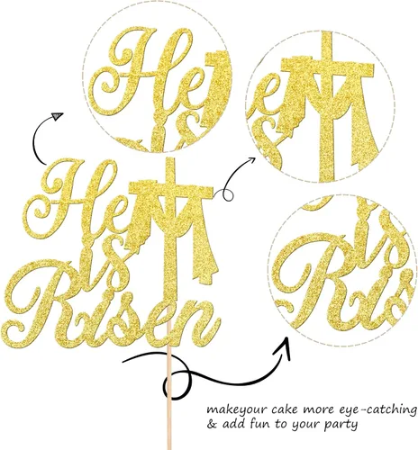 Miniatura 3 de 1 pieza de decoración de pastel con purpurina de Jesús para pastel de Pascua, decoración religiosa para pastel de Pascua para fiesta temática