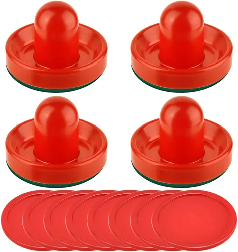 Miniatura 8 de Coopay Empujadores de hockey de aire y discos de hockey de aire rojo, asas de portería, accesorios de repuesto para mesas de juego
