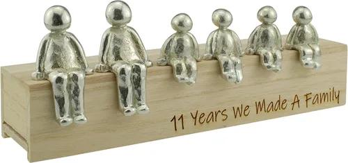 Miniatura 4 de Idea del 11 aniversario – 11 años que hicimos un adorno de metal familiar – Elige tu combinación familiar (1 niño)