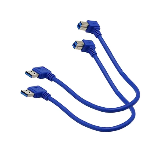 Miniatura 6 de Seadream Cable de impresora USB 3.0 en ángulo; paquete de 2 cables de 1 pie/11.8 in SuperSpeed USB 3.0 A macho de 90 grados en ángulo recto a USB