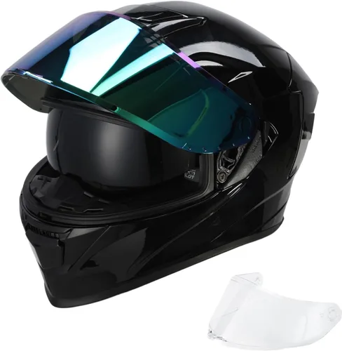 Miniatura 14 de TCT-MOTORPARTS - Casco de motocicleta con tapa abatible, de cara completa, certificado por el DOT, diseño de mariposa rosa y negro, casco deportivo