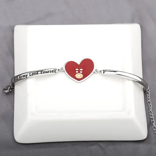 Miniatura 5 de MTYCTWED Love Yourself Pulsera Kpop Star Charm Pulsera de doble bucle regalo inspirador para amantes de la música, regalo de joyería para niñas