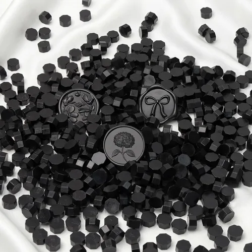 Miniatura 13 de UNIQOOO 180 piezas de perlas metálicas de cera de sellado de oro antiguo para sello de cera, ideal para adornar sobres de tarjetas, invitación