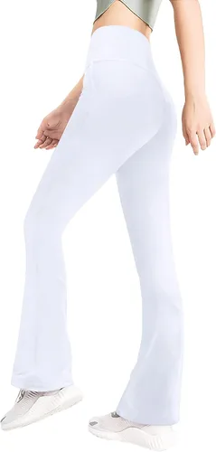 Miniatura 2 de Leggings para niñas, pantalones acampanados cruzados con bolsillos, color negro, suaves, elásticos, de cintura alta, para niños, yoga, danza
