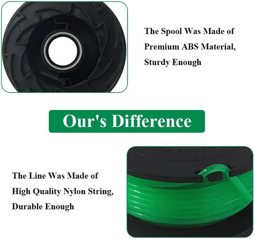 Miniatura 3 de SF-080 Carretes de repuesto para recortadora compatibles con Black Decker SF-080-BKP GH3000 GH3000R LST540 LST540B Weed Eater 20 pies 0.080 pulgadas