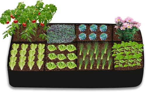 Bolsas de cultivo de tela transpirable y duradera de 128 galones, macetas de tela no tejida resistentes de 3 x 6 pies para verduras y flores en