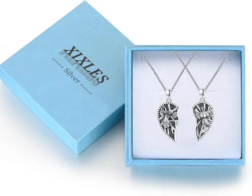 Miniatura 649 de Collar con colgante de plata de ley 925 con medalla de San Patrón, joyería religiosa para hombres y mujeres, con cadena de acero inoxidable 316L