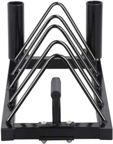 Miniatura 5 de Topeakmart Soporte de parachoques de placa de peso de barra, marco de acero con recubrimiento en polvo