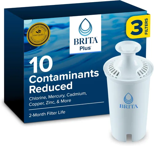 Miniatura 12 de Brita Filtro de agua Plus, sin BPA, filtro de repuesto de alta densidad para jarras y dispensadores, reduce 2 contaminantes*, dura dos meses o 40