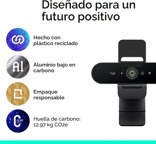 Miniatura 9 de Logitech Brio - Cámara web 4K, para videollamadas, micrófono con cancelación de ruido, corrección de luz HD automática, amplio campo de visión