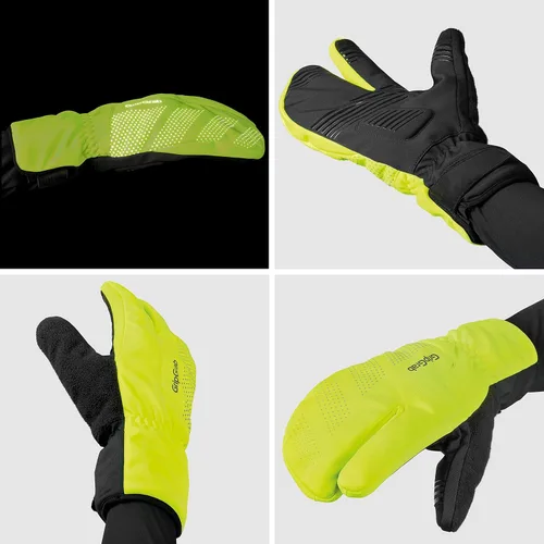 Miniatura 3 de GripGrab Ride Windproof Deep Winter Lobster 3-Finger Cycling Gloves Thermal Fleece Lined Padded Windproof Cold Weather Water-Repellent
