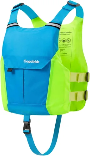 Miniatura 7 de Gogokids Chaleco de natación para niños y jóvenes de 50 a 125 libras, chaleco de natación ligero de perfil bajo con bolsillo frontal, hebillas