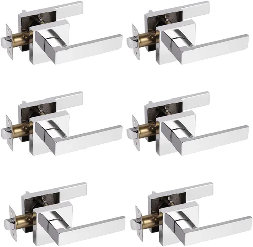 Miniatura 59 de Probrico Paquete de 4 manijas de puerta simuladas en negro mate, manijas interiores que no giran, manijas reversibles resistentes para interiores
