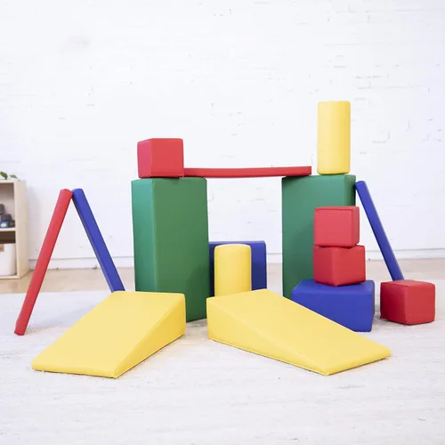 Miniatura 6 de ECR4Kids SoftZone Bloques de construcción blandos, formas de espuma, surtido, 16 piezas
