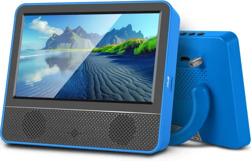 Jexiop Mini TV portátil de 7 pulgadas y pantalla IPS 1080P, sintonizador digital ATSC, salida de auriculares, puerto USB/TF, entrada HDMI, DC-12V