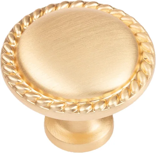 Ilyapa - Perillas redondas trenzadas para gabinetes de cocina, de oro cepillado - paquete de 10 herrajes para gabinetes de cocina
