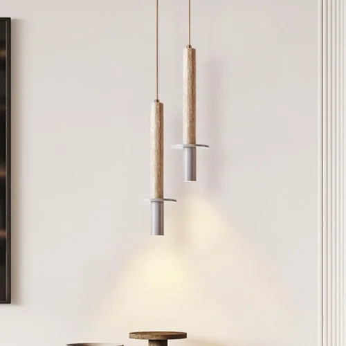 Miniatura 4 de Nordic Ceiling Hanging Lamp Modern Restaurant Bar Decoration Yellow Cave Stone Pendant Light Cylindl Lampshade Chandelier Spotlight Restaurant Bar