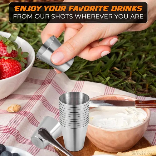 Miniatura 7 de Vasos de chupito de acero inoxidable de 1.0 fl oz/1 oz – Paquete de 15 vasos de chupito de metal irrompibles con elegante acabado pulido