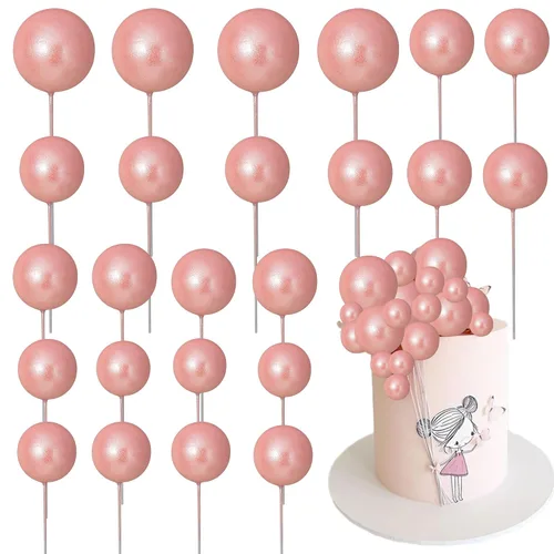 Miniatura 51 de Gyufise 30 piezas de adornos para pastel con bolas, adornos para pastel con bolas, adornos para cupcakes con bolas, adornos para pastel con bolas