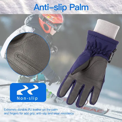 Miniatura 5 de Unigear Guantes de esquí para niños, impermeables, para invierno, clima frío, snowboard y snowboard, se adaptan tanto a niños como a niñas