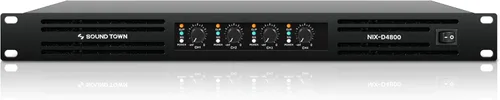 Miniatura 2 de Sound Town Amplificador de potencia PA/DJ de 4 canales Clase D, 4 x 720W RMS a 4 ohmios, espacio en rack de 1U (NIX-D4800)