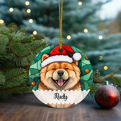 Miniatura 4 de Chow Chow - Adorno decorativo para árbol de Navidad 2026, adorno personalizado para sombrero de Navidad, regalo de adornos de Navidad para perros