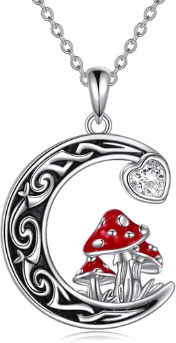 POPLYKE Collar de zorrolibélulagato para mujer, plata de ley, lindo colgante de zorro con cristales circulares, regalos de joyería de zorro, regalos