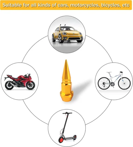 Miniatura 5 de Tapones de válvula SINGARO de 1.77 pulgadas, aleación de aluminio, a prueba de polvo e impermeables, aptos para automóviles, camiones y motocicletas