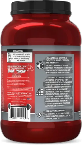 Miniatura 7 de Myogenix Aftershock Post Workout - Polvo de proteína de suero de crecimiento muscular - acelera el crecimiento muscular y la recuperación - Apoya