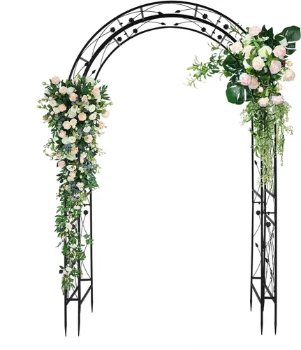 Miniatura 2 de VINGLI Cenador de jardín, arco para fiesta de ceremonia de boda, decoración de jardín de Navidad, enrejado de jardín de acero para escalada