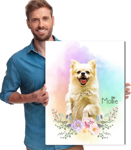 Miniatura 19 de Artsadd Impresión conmemorativa personalizada de retrato de mascotas, regalos artísticos hechos en Estados Unidos, lienzo de memoria personalizado
