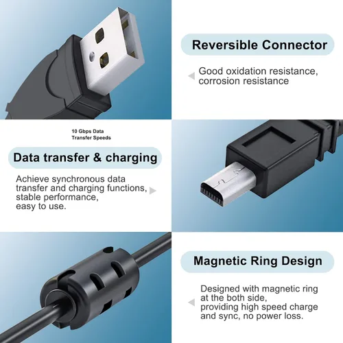 Miniatura 2 de Cable de carga USB de repuesto para cámara Nikon UC-E6, UC-E16, UC-E17, UC-E23, cable de carga de transferencia para Nikon SLR D3300 D750 D5300