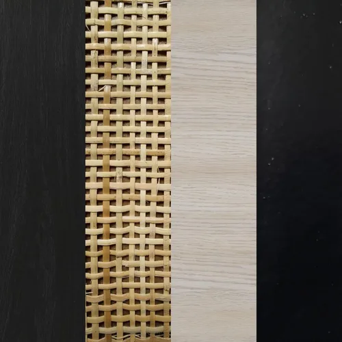 Miniatura 9 de Nathan James Mina - Mesita de noche lateral de madera de ratán con almacenamiento, juego de 2, roble negro/negro