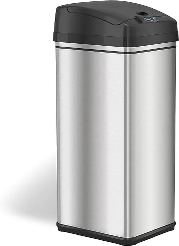 Miniatura 4 de iTouchless PUEDE DE BASURA AUTOMÁTICO DE 13 GALONES CON FILTRO DE ABSORTE DE OLOR Y BLOQUEO DE LA TAPA, PINDADOR DE BASURA DE COCINA DE SENSOR