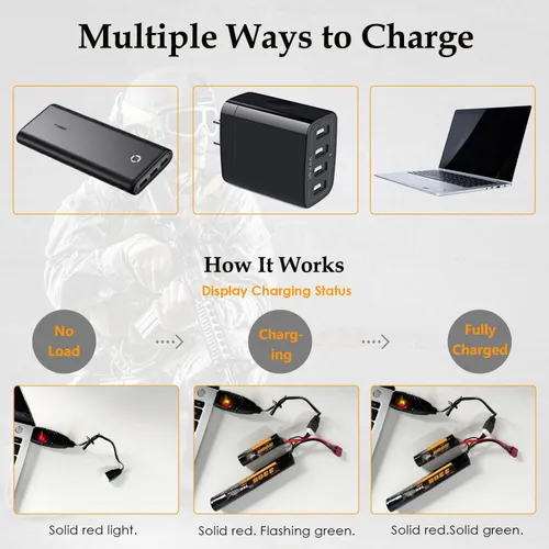 Miniatura 6 de Batería de airsoft de 3300mAh 11.1V en forma de nunchaku con conector en T estilo Dean y cable mini Tamiya 3S recargable en forma de mariposa