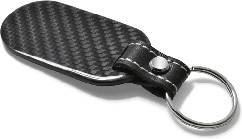 Miniatura 4 de iPick Image Llavero de estilo de etiqueta de fibra de carbono negro real para Chevrolet Camaro SS, con licencia oficial, Negro