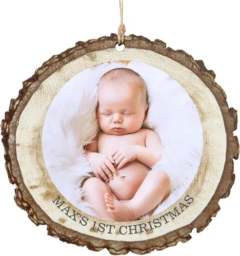 Miniatura 29 de Let's Make Memories Adorno personalizado para la primera Navidad del bebé, adorno de recuerdo 2025, mi primera Navidad, pies de bebé, corazón